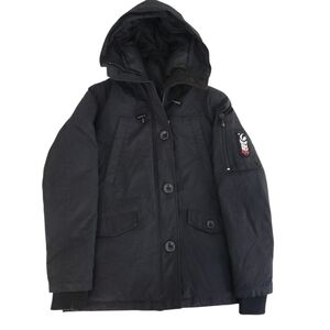 ECKO RED down Hooded zipped puffer parka winter Coat black very warm small